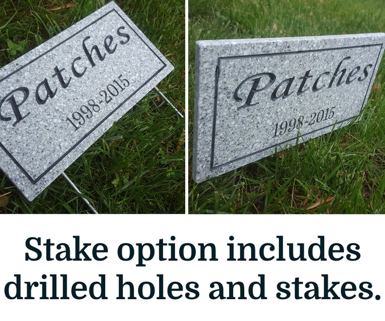 Memorial Plaque Stand Add-On Options Choice of Steel Ground Stakes or Matching Corian Base w/ or w/o Stakes image 3