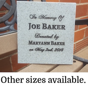 9 x 12 memorial plaque 4 lines of text and 2 stakes Bild 1