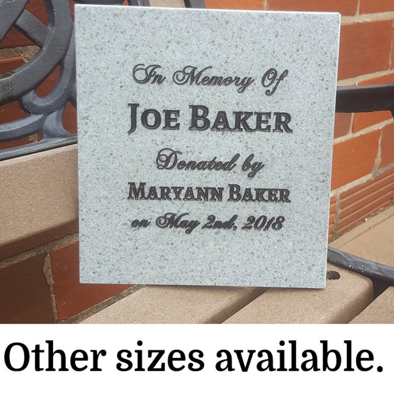 9 x 12 memorial plaque 4 lines of text and 2 stakes Bild 1