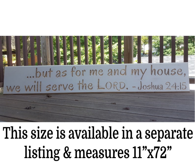 As for me and my house, we will serve the LORD Joshua 24:15 Carved Routed Wood Sign Housewarming Sign Newlywed Christian Jewish Bible Verse image 4