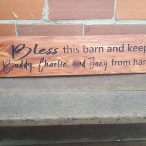 Cedar Barn Farm Rustic Carved Family Sign Custom Saying Bible Verse 7 x 24&quot; Christian