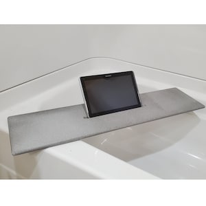 Bath Tub Tray 46-51 x 12 Wide Custom Made to Order Corian Caddy Tablet Cell Phone Candle Holder Mom Garden Jacuzzi Hot Spa Soaker 112-22 image 3