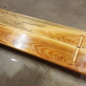 Recliner Tray 11.5 x 33-38 Custom Made to Order Pine Caddy Shelf Tablet Cell Phone Candle Holder Unwind Relax Spa Day Routed Wood Mom Gift image 2