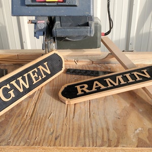 Horse Stall Name Sign Custom Carved Oak 3.5 x 18 image 3