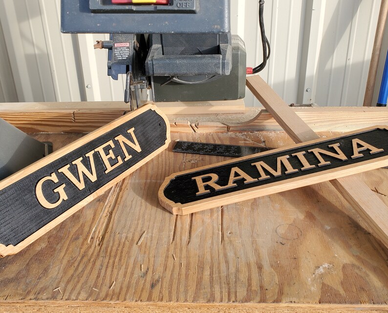 Horse Stall Name Sign Custom Carved Oak 3.5 x 18 image 3