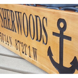 Nautical Christian Family Name Sign Wood Routed Sign Personalized Sign Custom Sign Housewarming Sign 24 x 9 Carved Anchor Newlywed Sign Bild 3