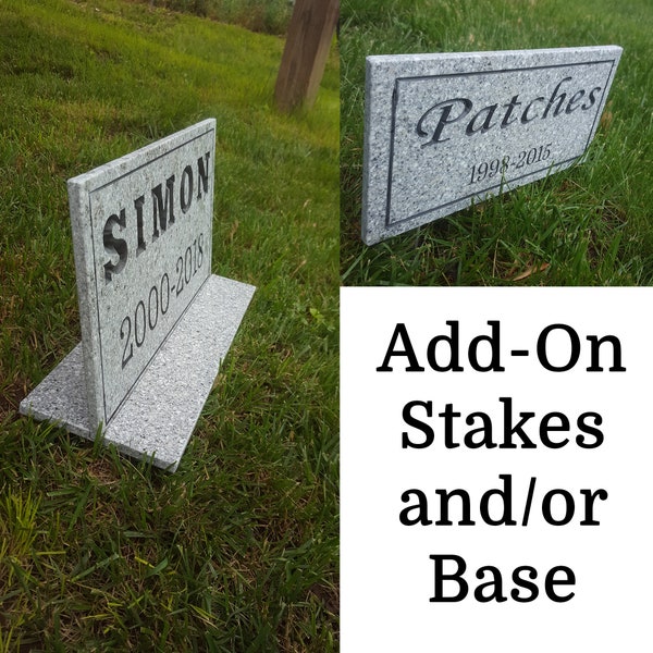 Memorial Plaque Stand Add-On Options Choice of Steel Ground Stakes or Matching Corian Base w/ or w/o Stakes