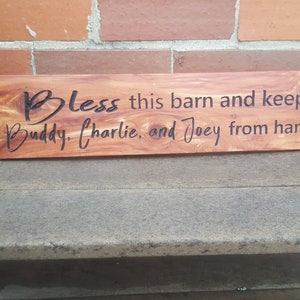 Custom Blessing Sign Farm Barn Cedar 5 x 24 Indoor/Outdoor Carved Routed Bless this House/Farm/Barn Country Rustic Ranch image 2