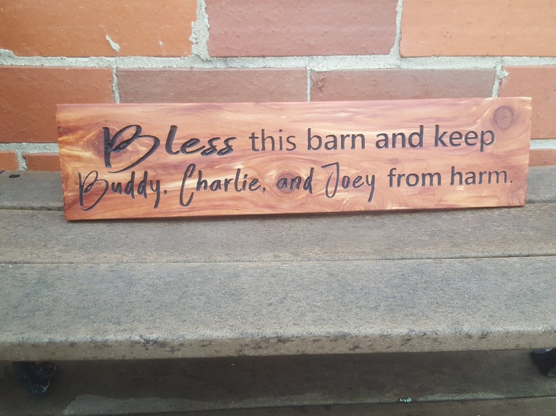 Custom Blessing Sign Farm Barn Cedar 5 x 24 Indoor/Outdoor Carved Routed Bless this House/Farm/Barn Country Rustic Ranch imagem 2