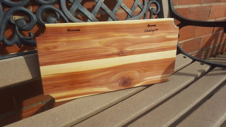 Family Sign Cedar Newlywed Wood House Warming Closing Realtor Gift Personalized Custom Fancy Shape image 4