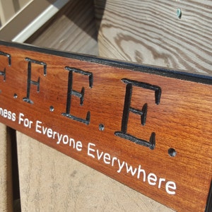 C.O.F.F.E.E. Coffee Wooden Sign Christian Walnut Hand Crafted Carved Routed Handmade image 3