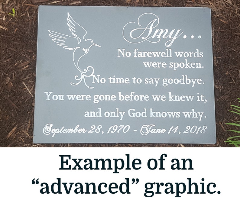 9 x 12 memorial plaque 4 lines of text and 2 stakes image 6