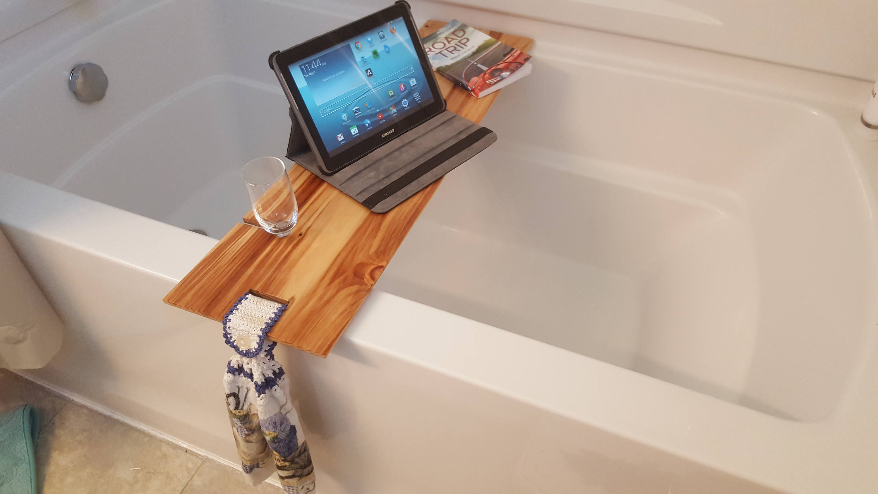 Bath Tub Tray 3540 x 12 Wide Custom Made to Order Corian Caddy Tablet