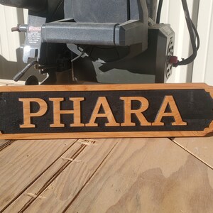 Horse Stall Name Sign Custom Carved Oak 3.5 x 18 image 2