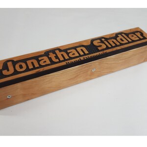 Hand Crafted Desk Name Sign Plaque Cherry Wood Routed First Last Personalized Custom Office Graduation Job Gift Executive 3 x 14-22 image 3