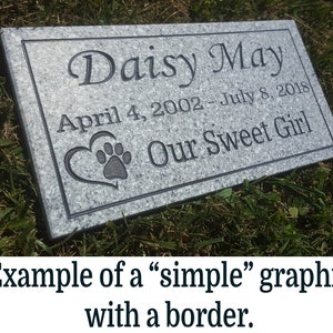 Grave Marker Pet Memorial Sign Carved Engraved Plaque Weatherproof Corian Stone Granite Substitute Small Prayer Garden Marker 5 x 8 Bild 6