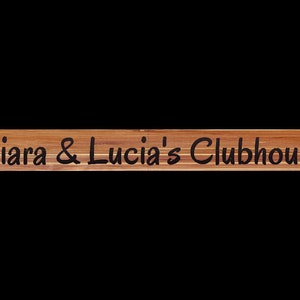 Large Child&#39;s Clubhouse Playhouse Custom Hand Routed Wood Cedar Sign Name Personalized Sign Treehouse Bedroom Play Room Girl Boy Kids 5x48