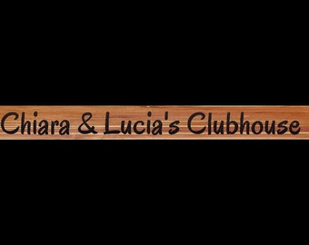 Large Child's Clubhouse Playhouse Custom Hand Routed Wood Cedar Sign Name Personalized Sign Treehouse Bedroom Play Room Girl Boy Kids 5x48