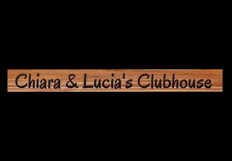 Large Child's Clubhouse Playhouse Custom Hand Routed Wood Cedar Sign Name Personalized Sign Treehouse Bedroom Play Room Girl Boy Kids 5x48 zdjęcie 1