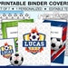 Kids Printable BINDER COVERS, Soccer Binder Covers, 1 Personalized ...