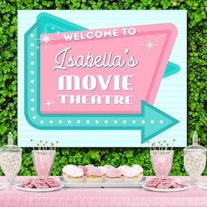 Retro Drive-In Movie Sign | Drive In Sign | Movie Night Backdrop | Movie Theater Sign | Birthday Party Digital Backdrop | Digital Background