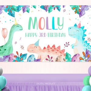 Dinosaur Backdrop, Dinosaur Birthday, Dinosaur Party Animals, Dinosaur Banner, Birthday Backdrop, Dino Custom Printable Digital Backdrop