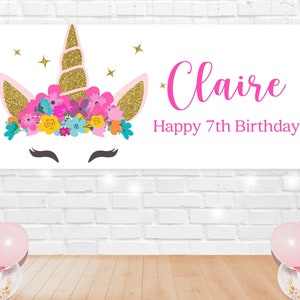 Unicorn Backdrop, Unicorn Compleanno, Unicorn Party, Unicorn Banner, Party Backdrop, Birthday Backdrop, Custom Printable Digital Backdrop, 1o
