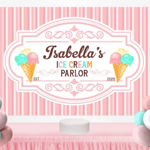 Ice Cream Sign | Ice Cream Backdrop | Ice Cream Birthday | Ice Cream Party | Ice Cream Shop | Ice Cream Parlor | Custom Digital Backdrop