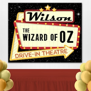 Retro Drive-In Movie Backdrop | Drive In Sign | Movie Night Backdrop | Movie Theater Sign | Birthday Party Digital Backdrop | Drive-In Movie