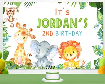 Safari Backdrop l Safari Birthday l Jungle Birthday l Jungle Banner l Party Backdrop l Birthday Backdrop l Custom Printable Digital Backdrop