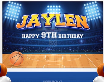 Sfondo Per Festa Di Compleanno Basket 1,5x0,9m "Born 2 Ball" - Decorazione Per 2 Anni A Tema Sportivo