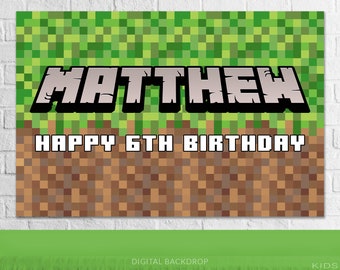 Minecraft Backdrop Etsy