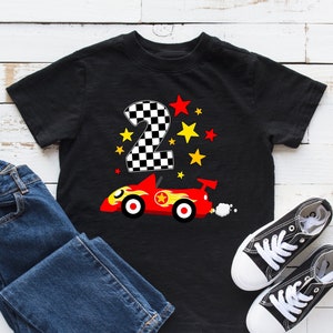 Happy 2nd Birthday Shirt • 2nd Birthday Race Car T-Shirt • Boy 2 Two Racing • Toddler Birthday • Race Car T-Shirt • Two Fast Kids Party