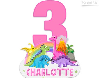Dinosaur Centerpiece Personalized, Dinosaur Birthday Party, Dino Printable, Party Supplies, DIY Instant Download, Kids