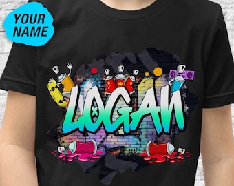 Graffiti Kids Shirt Personalized • Graffiti T-Shirt • Boys TShirts • Girls Shirts • Cool Kids Gift • Kids Birthday Gift • Graffiti Kids Name