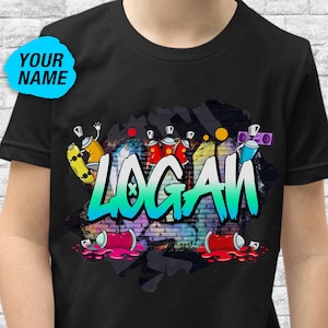Graffiti Kids Shirt Personalized • Graffiti T-Shirt • Boys TShirts • Girls Shirts • Cool Kids Gift • Kids Birthday Gift • Graffiti Kids Name