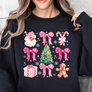 Coquette Bow PNG, Coquette Pink Bow Png, Pink Coquette Bow Png, Pink Christmas Png, Coquette Christmas Bow Holiday Png, Santa Shirt Designs