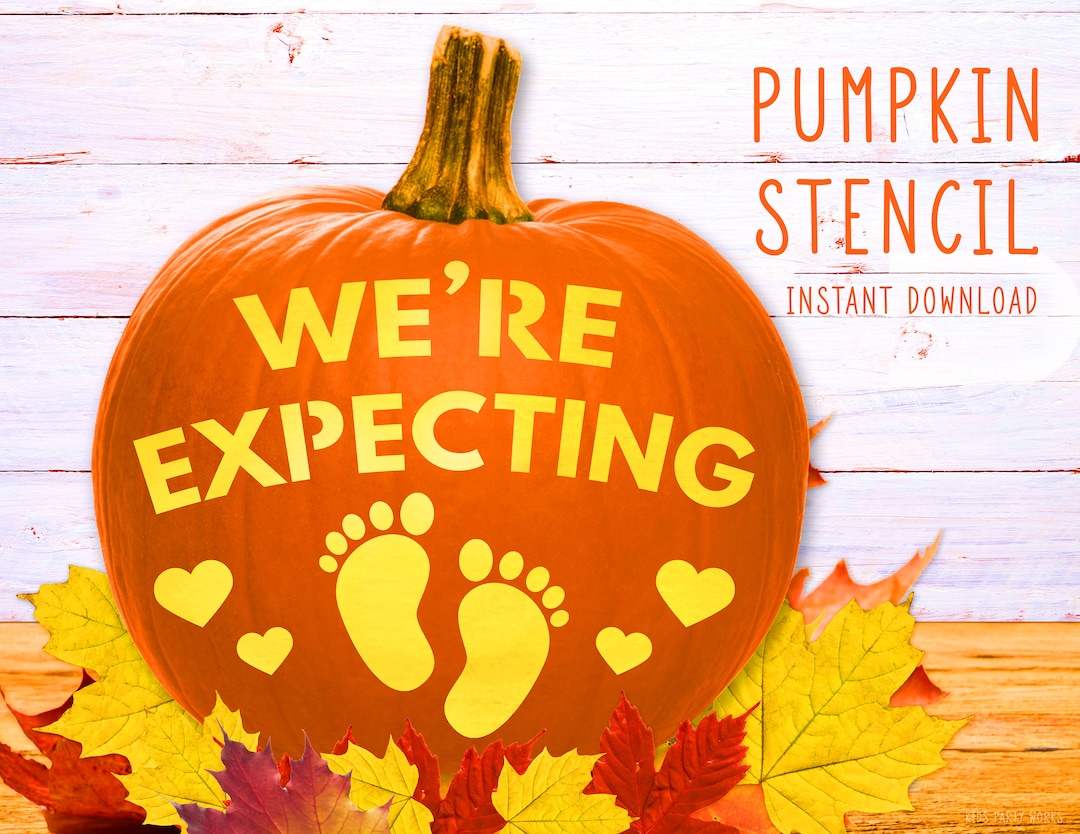 We re Expecting Pumpkin Stencil PRINTABLE Pumpkin Stencil Jack O