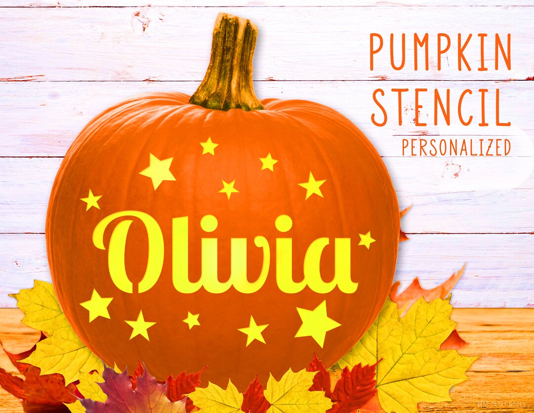 PRINTABLE Name Pumpkin STENCIL - Personalized Pumpkin STENCIL - Pumpkin ...
