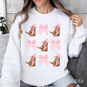 Coquette PNG, Cowgirl Boots PNG, Pink Bows Png, Cowboy, Easter PNG, Easter Shirt Sublimation, Aesthetic, Trendy, Coquette Girlie Girl image 2