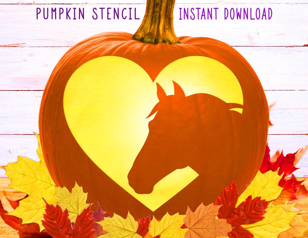 Horse Pumpkin Stencil, Pumpkin Carving Stencil, Printable Pumpkin ...