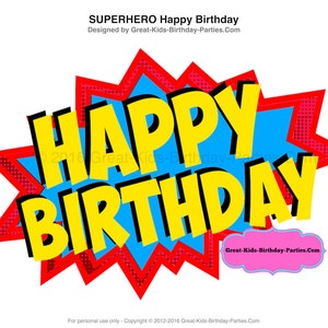 Decoraciones de Superhéroes Feliz Cumpleaños