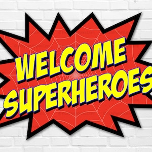 Bienvenidos Superheroes Telaraña Decoraciones para Cumpleanõs de Superheroes
