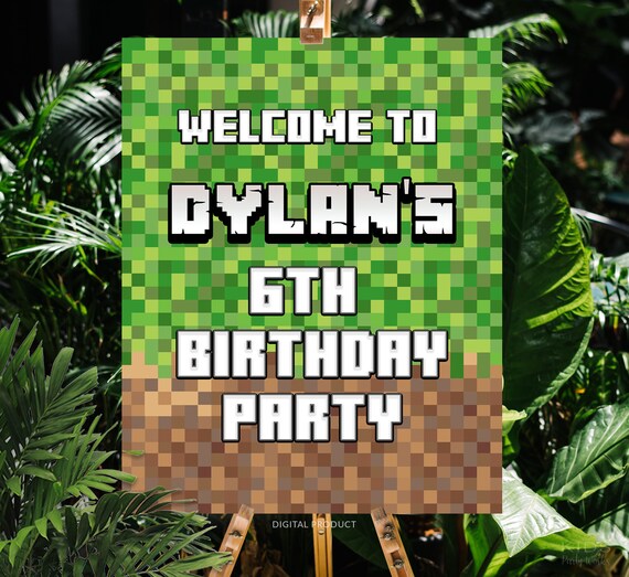 Pixel World Welcome Sign | Gamer Birthday | Gaming Sign | Personalized Video Game Sign | Pixelated Custom Printable Sign | Digital File Il_570xn