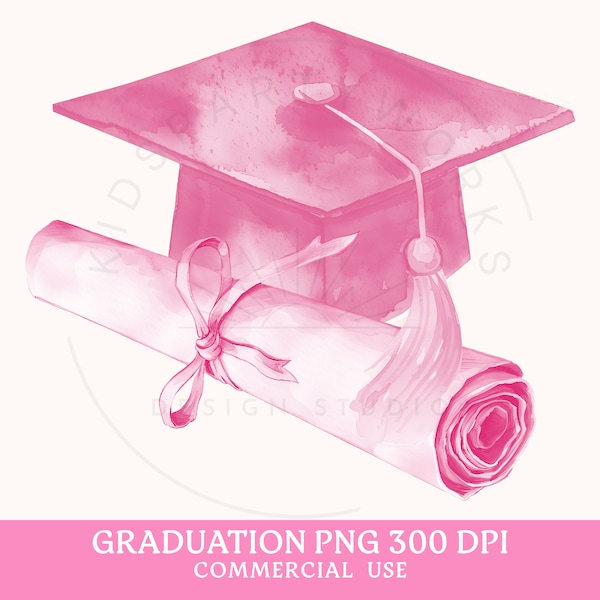 Coquette Graduation PNG, Pink Bow Png, Senior 2024 Clipart, Graduate Cap & Diploma, Commercial Use, Class Of 2024, High School Graduate PNG