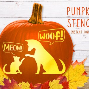 Cat Pumpkin Stencil, Dog Pumpkin Stencil, Funny Cat Halloween Printable ...