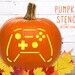 Controller Pumpkin Stencil, Gamer Printable Pumpkin Stencil, Jack O' Lantern, Pumpkin Carving ...