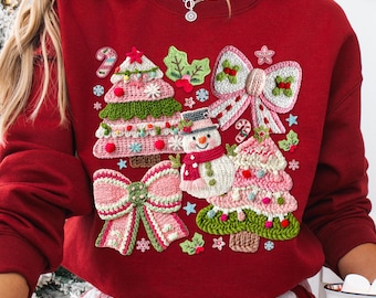 Weihnachten PNG, Faux Garn Knüpfhaken Häkeln Weihnachten PNG, Frohe Weihnachten Urlaub Png, Shirt Sublimation Designs, digitaler Download