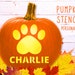 Dog Paw Print Pumpkin Stencil PRINTABLE Name Pumpkin STENCIL ...