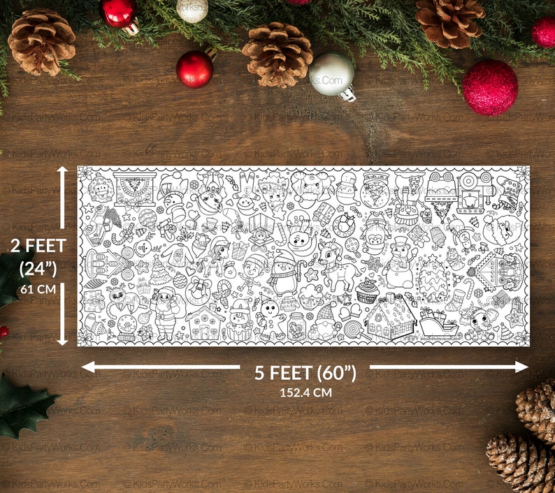 GIANT Christmas Coloring Poster or Table Cover, Kids Christmas ...